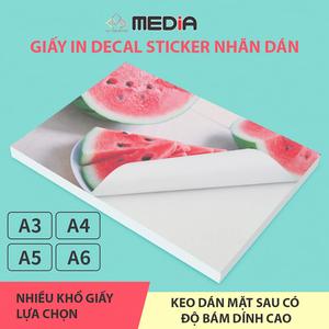 Giấy In Decal Mặt Bóng Media 135gsm 50 Tờ A6/A5/A4/A3, Sticker Nhãn Dán , Giấy In Phun Màu In Ảnh