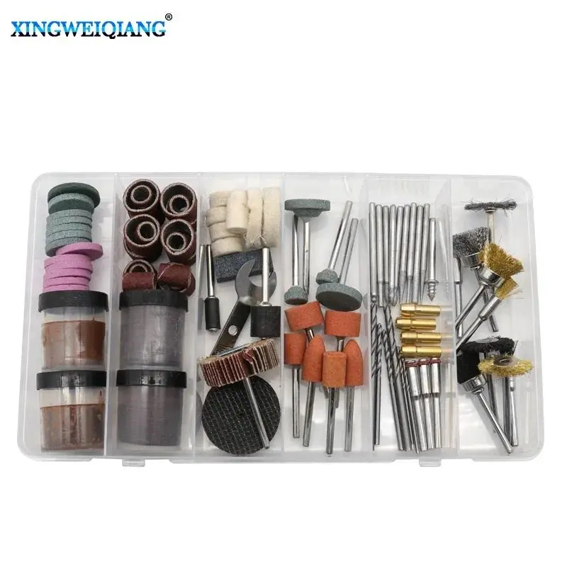 Bộ đầu chà nhám mài mini Dremel, phụ kiện công cụ Quay, bộ dụng cụ đánh bóng cho máy khoan mài điện, dụng cụ mài mòn, thích hợp để tự làm 0