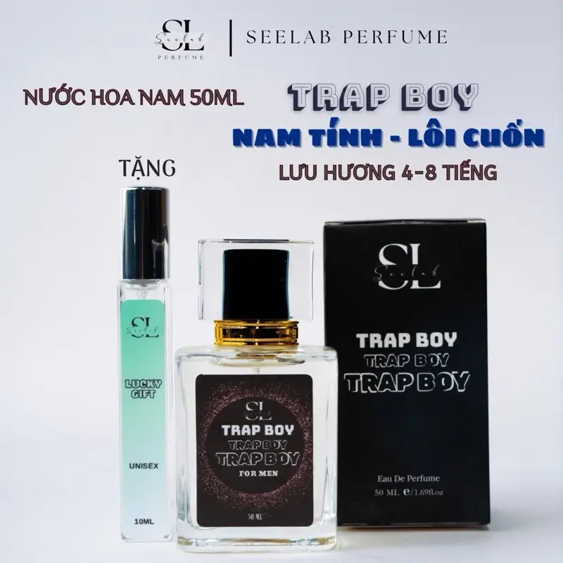 (50ml nam) Nước hoa nam Trap Boy 50ml - Tặng kèm 1c nước hoa 10ml Độc Quyền - Seelab Perfume Cosmetic Xịt Thơm