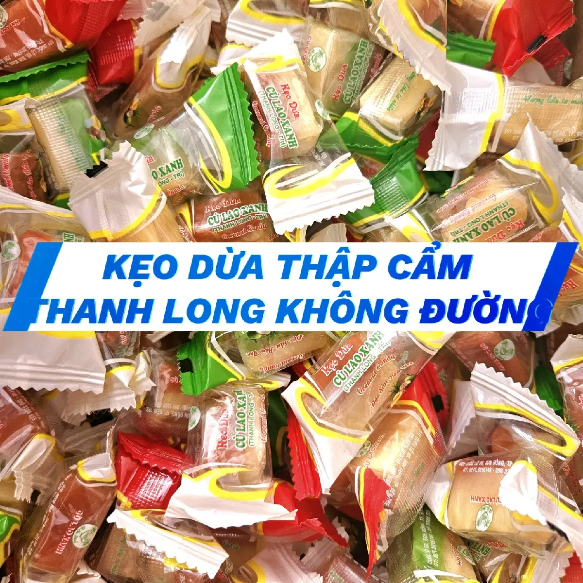 1KG kẹo dừa thập cẩm không đường hiệu Thanh Long đặc sản Bến Tre Candy Ăn Vặt  Food Snack