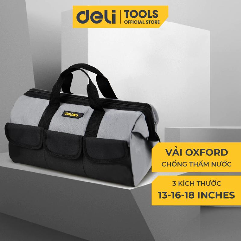 Túi Đựng Đồ Nghề, Túi Đựng Dụng Cụ Sửa Chữa Deli Tools Chất Liệu Vải Oxford Chống Thấm Nước Thiết Kế Nhiều Ngăn Tiện Dụng DL430018