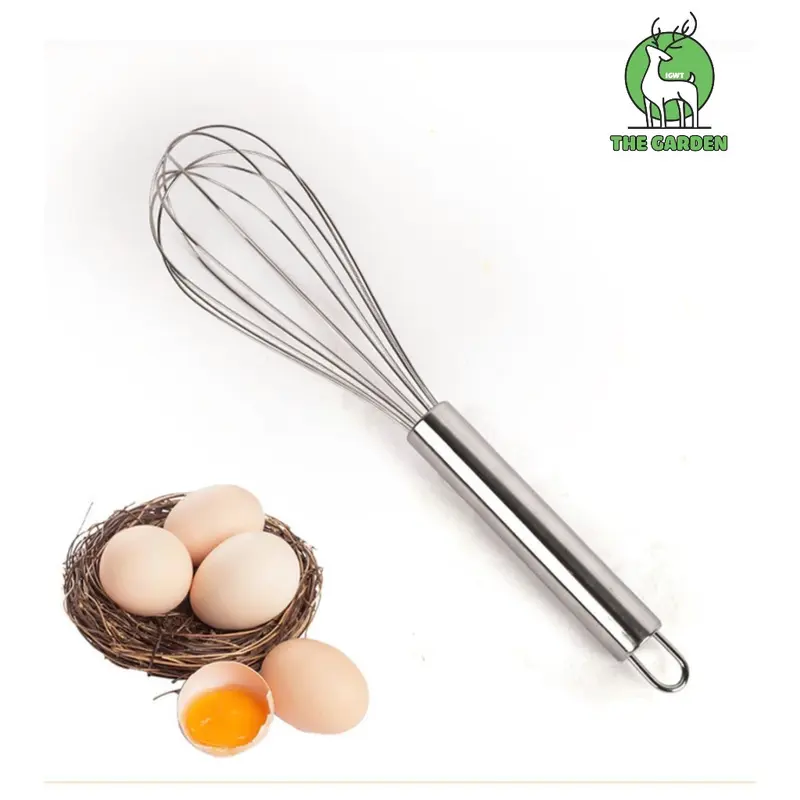 Phới đánh trứng bằng tay thép không gỉ đủ size - THE GARDEN 5