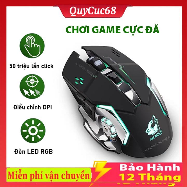 Chuột Gaming Không Dây T28 Dành Cho Game Thủ Click Không Gây Tiếng Ồn Có Đèn LED Chơi Game .