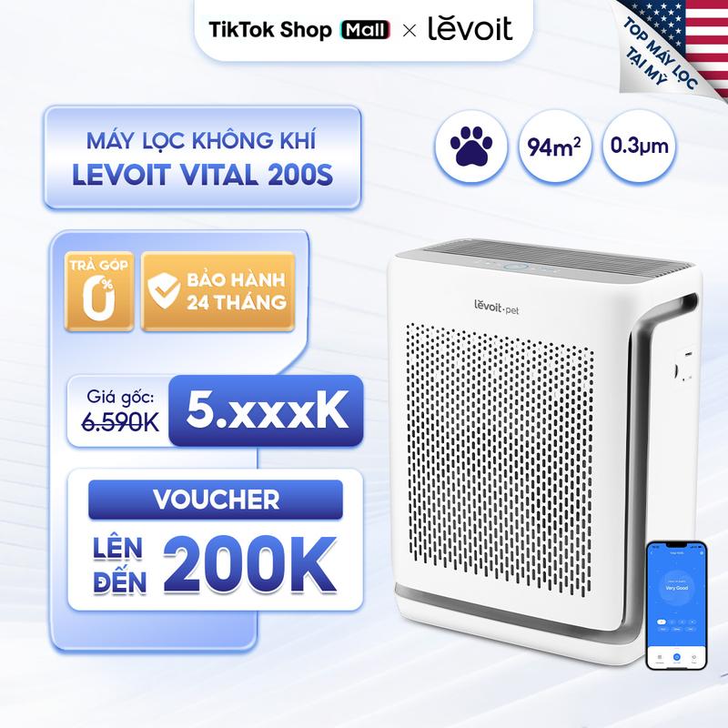 Máy Lọc Không Khí Levoit Vital 200S 88m2 | Khử Mùi Diệt Khuẩn | Hỗ Trợ Hút Lông | Kết nối App VeSync | Cảm Biến Bụi | Bảo hành 2 năm