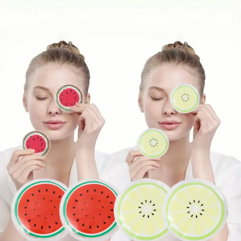 Reusable Gel Eye Patch, 2 Pairs Fruit Design Eye Mask, Eye Care Tool for Eye Relaxation, Eye Care Supplies for Home, Travel, Work 0