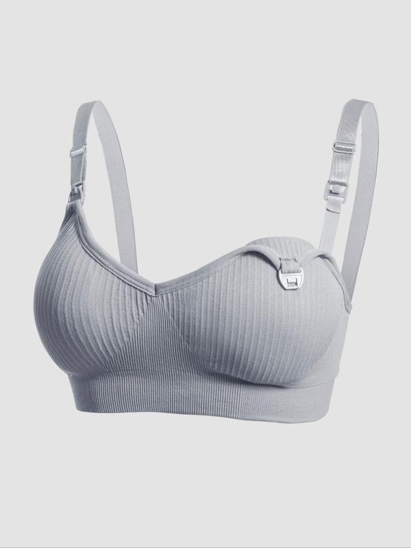 Women's Solid Wireless Bra, Casual Adjustable Strap Nursing Bra, Maternity Bra for Pregnancy & Postpartum, Women's Lingerie for All Seasons 7