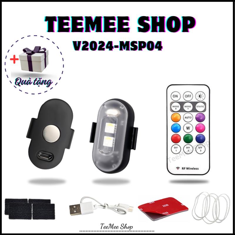 Đèn LED di động 8 màu sắc nhiều chế độ nháy chống nước pin trâu có điều khiển từ xa cao cấp MSP04