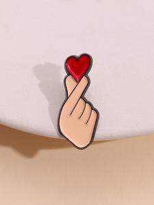1 Pieza Broche de Diseño de Corazón de Dedo Lindo de Dibujos Animados, Accesorios Simples y Casuales para Ropa para Mujeres y Hombres, Broches Perfectos para Uso Diario y Fiesta