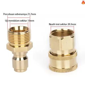 Konektor Cepat Mesin Cuci Mobil Kuningan 2 Pcs – Kepala Sambungan Air Tekanan Tinggi, Aksesori Pencuci Mobil