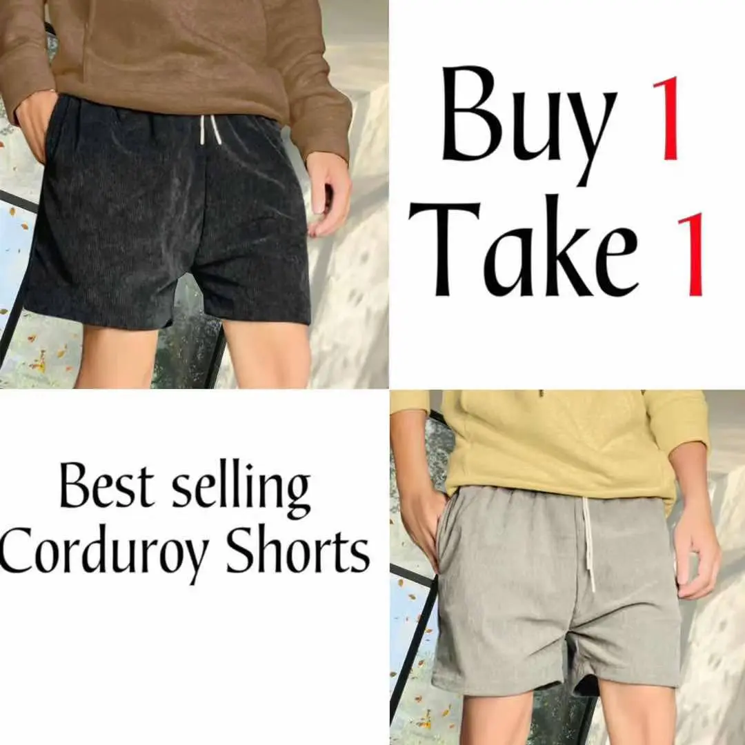 Corduroy Tailored Shorts For Men Buy 1 Take 1 Unisex short Summer Fits (With 2 Pockets)