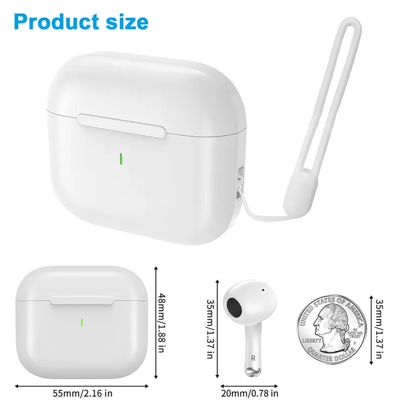 【COD/GOOJODOQ】TWS 2024 White Bluetooth 5.0 Wireless Earphone Touch Control With Mic Bass Headphone Headset Ponsel Earbud 6