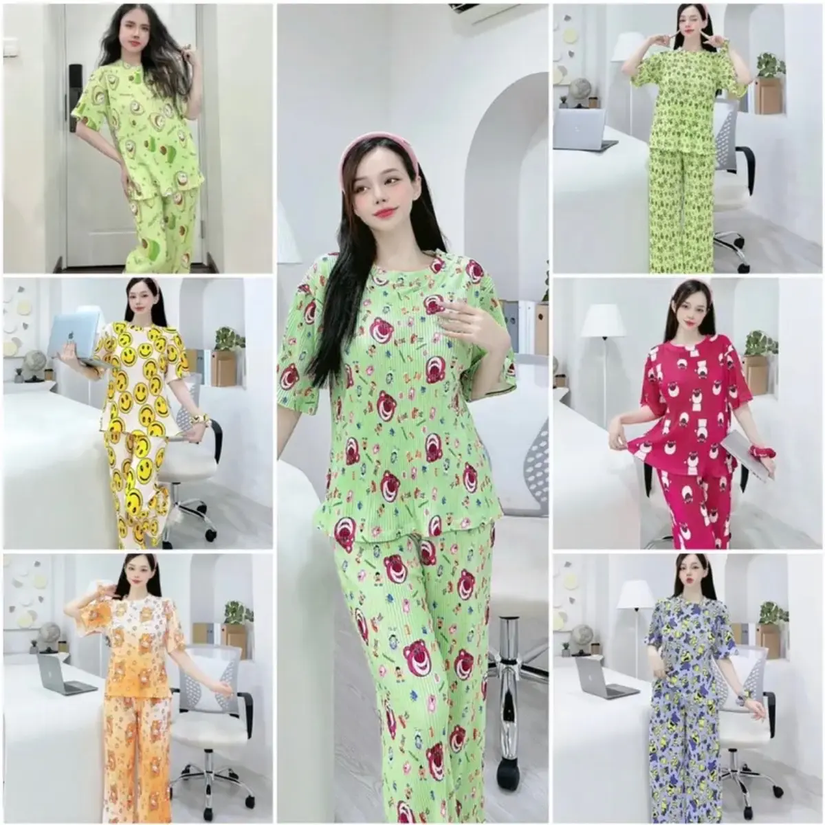 Đồ bộ dập ly chắc thun mềm mịn co giãn 45kg đến 70kg nhiều màu nhiều mẫu dê thương