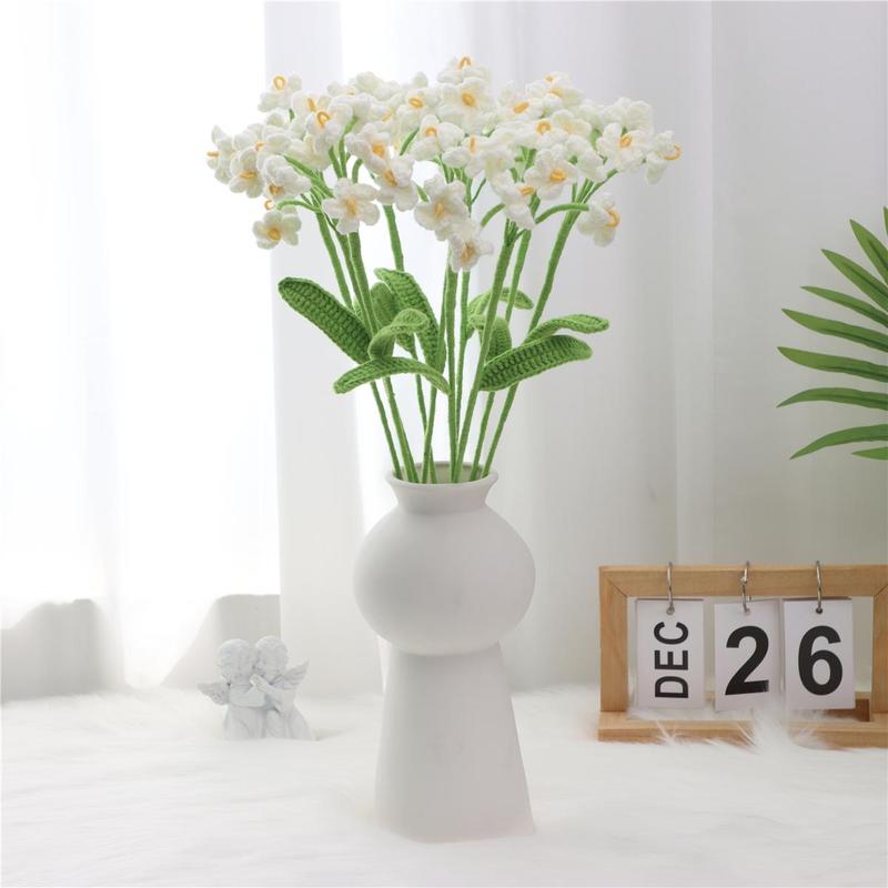 Product Introduction of Crochet Flower without Vase, 10pcs/set Artificial Flower, Gift for Teacher and Mother, Home Decor Supplies for Living Room Bedroom Dining Room 2