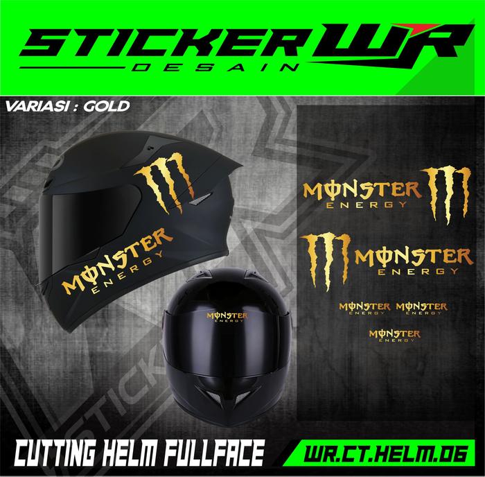 stiker helm full face Promo Stiker Helm Full Face MONSTER WR-06 Motorcycle HOLOGRAM  Blora Wr Stiker Tokopedia