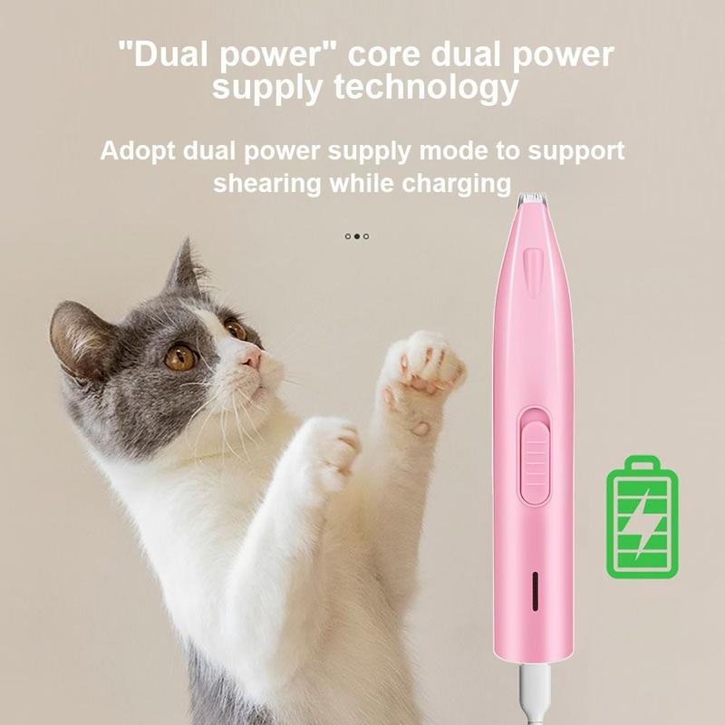 New Electric Dog Hair Trimmer Rechargeable Low Noise Pet Paw Trimmer Grooming with LED Lighting Cat Paw Trimmer 3