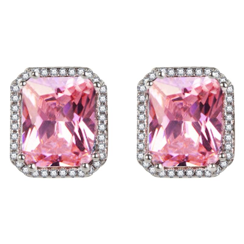 Product Introduction of Tik Tok Live Stream Rectangular Diamond Colored Gems Eardrops Stud Earrings Ring Hot Sale Square Pink Yellow Diamond Crystal Jewelry Suit sakuya  keychain gantungan  kunci bus  stop ganesha  keychain sonny  angel 15