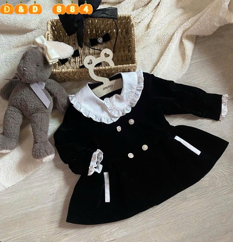 Product Introduction of Áo khoác nhung dáng váy 2 lớp bé gái size 8-30kg . 6