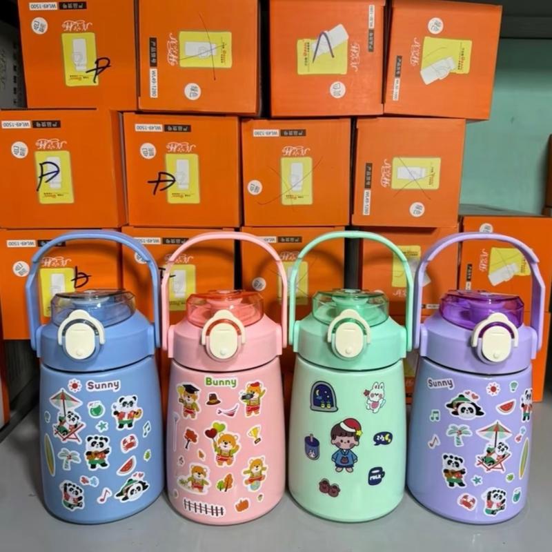 Bình Giữ Nhiệt FASHION 800ml  Có Kèm Ống Hút , Sticker 0