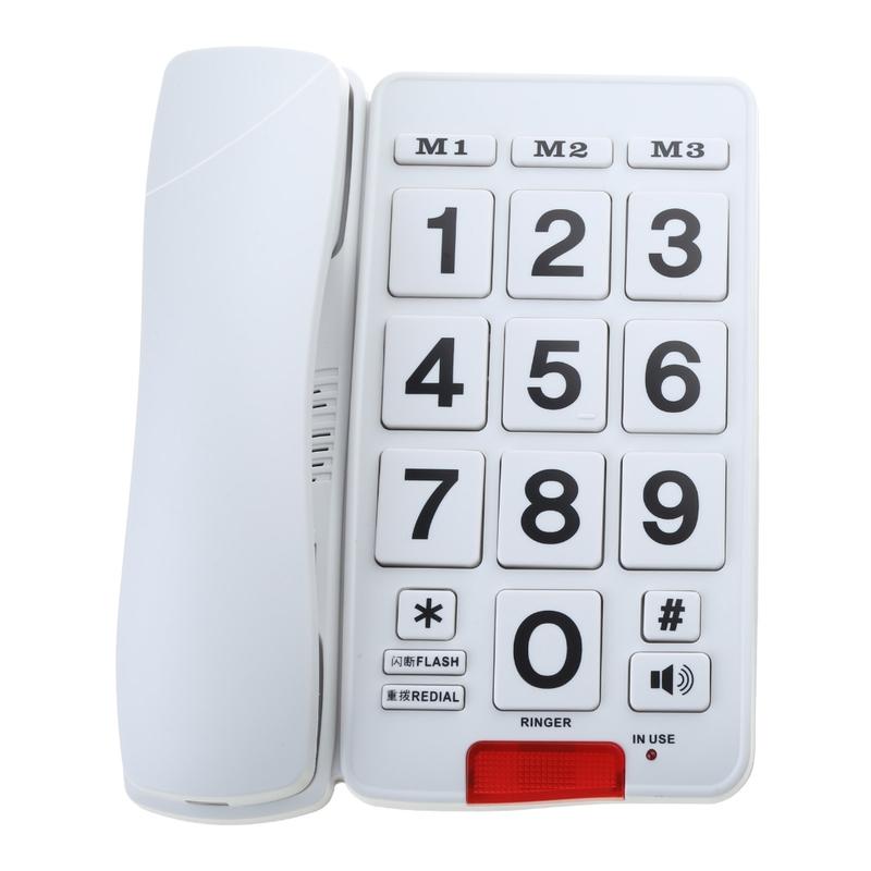 Điện Thoại Bàn Có Dây Điện Thoại Điện Thoại Cố Định, PK3000, Có Nút Lớn, Loa Lớn, Tốc Độ 8