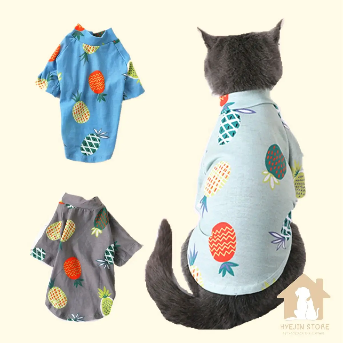 Pineapple top | Baju pakaian hewan peliharaan anabul kucing anjing