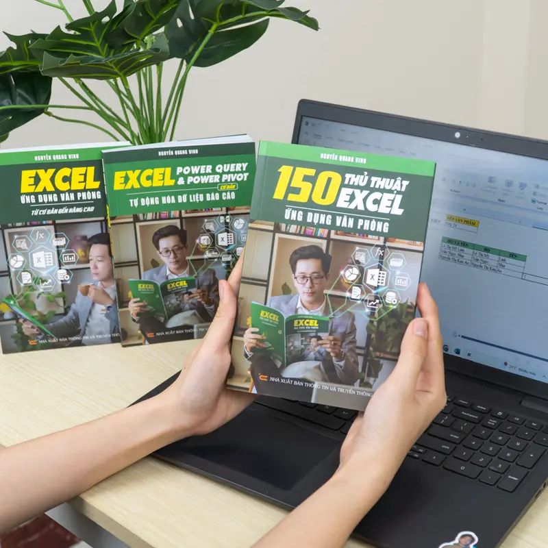 Combo 3 sách Excel - 150 Thủ Thuật - Power query Power Pivot Báo Cáo Tự Động Ứng Dụng Văn Phòng - Nguyễn Quang Vinh - Tặng Túi Vải + Bảng Hàm Excel 1