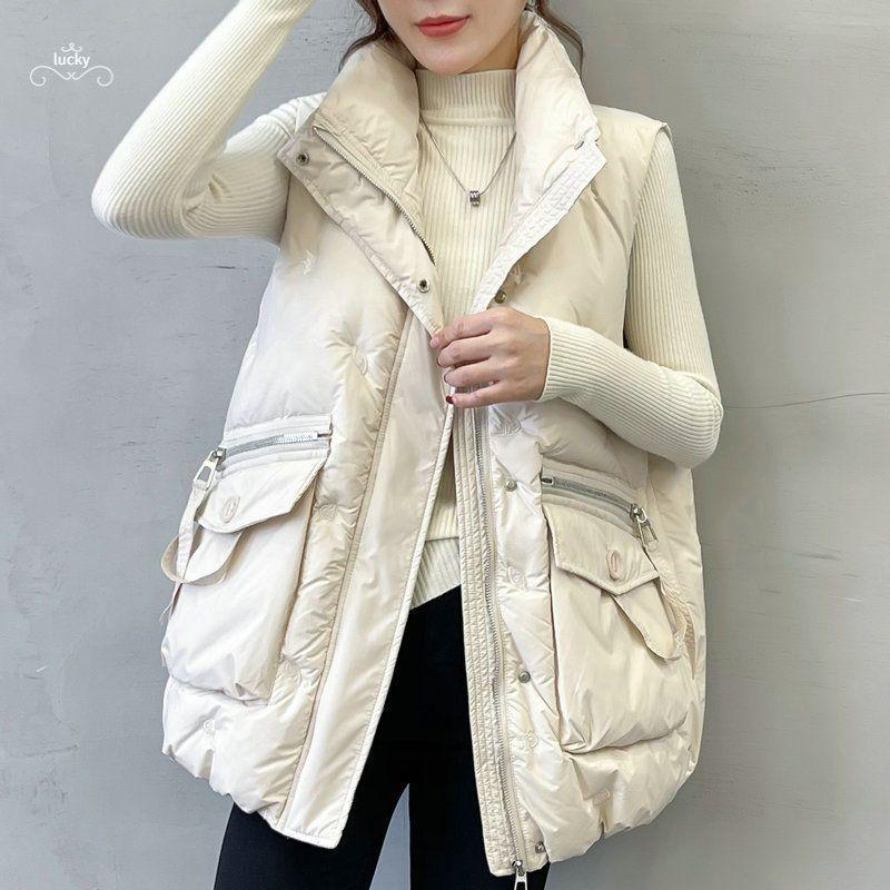 Product Introduction of Áo Vest Bông Lông Vũ, Dành Cho Nữ, Mùa Thu Và Mùa Đông, Hàng Mới Về, Phong Cách Thường Ngày Dáng Rộng Vừa Vặn, Áo Ghi Lê Phong Cách Hàn Quốc, Thích Hợp Cho Cân Nặng 40,00 Kg-100,00 Kg Top Women 13