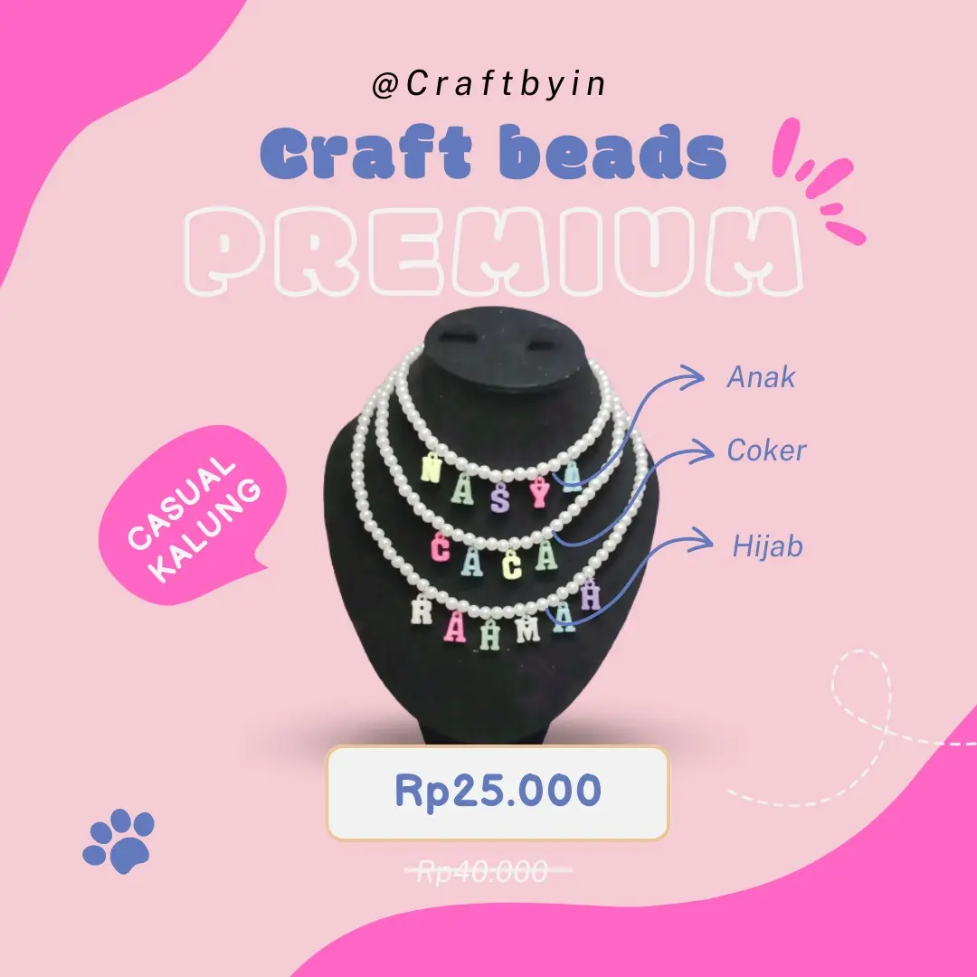 Kalung Manik Huruf/Custom free cincin Anak Liontin Love