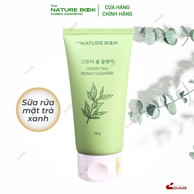 Sữa rửa mặt trà xanh Nature Book nhập khẩu Hàn Quốc chính hãnġ làm sạch sâu cho da khô da dầu mụn và da nhạy cảm phù hợp cho cả nam và nữ Women Tea sữa _ 0
