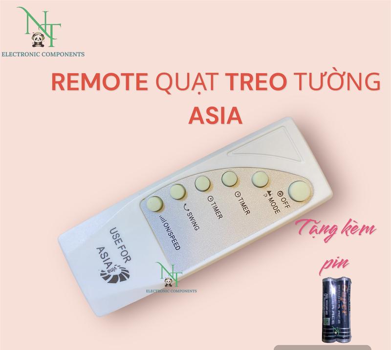 Remote điều khiển quạt treo tường ASIA mẫu cong hàng đẹp . Tặng kèm pin sử dụng