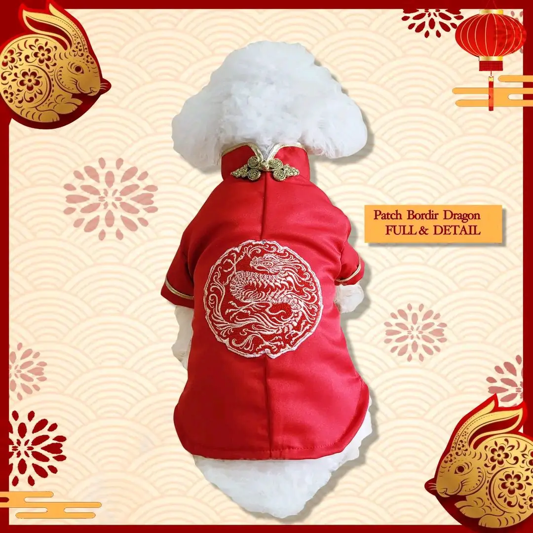 Baju Shirt Anjing Kucing Cheongsam Qipao Dragon Boy CNY Imlek Edition