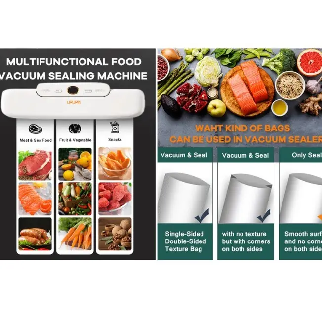(BISA COD) UPUPIN Vacum sealer fresh cerdas makanan food packing machine mesin vacuum sealer makanan Plastic Listrik Vakum Putih 2