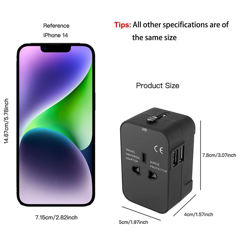 Multifunctional Plug Converter, Durable Type-C & USB Port Plug Adapter, Universal Socket Converter for Smartphone, Worldwide Charging Adapter for Home Office Travel, Portable Charging Charger, Electronic Devices for Cellphone, Electrical Sockets 2