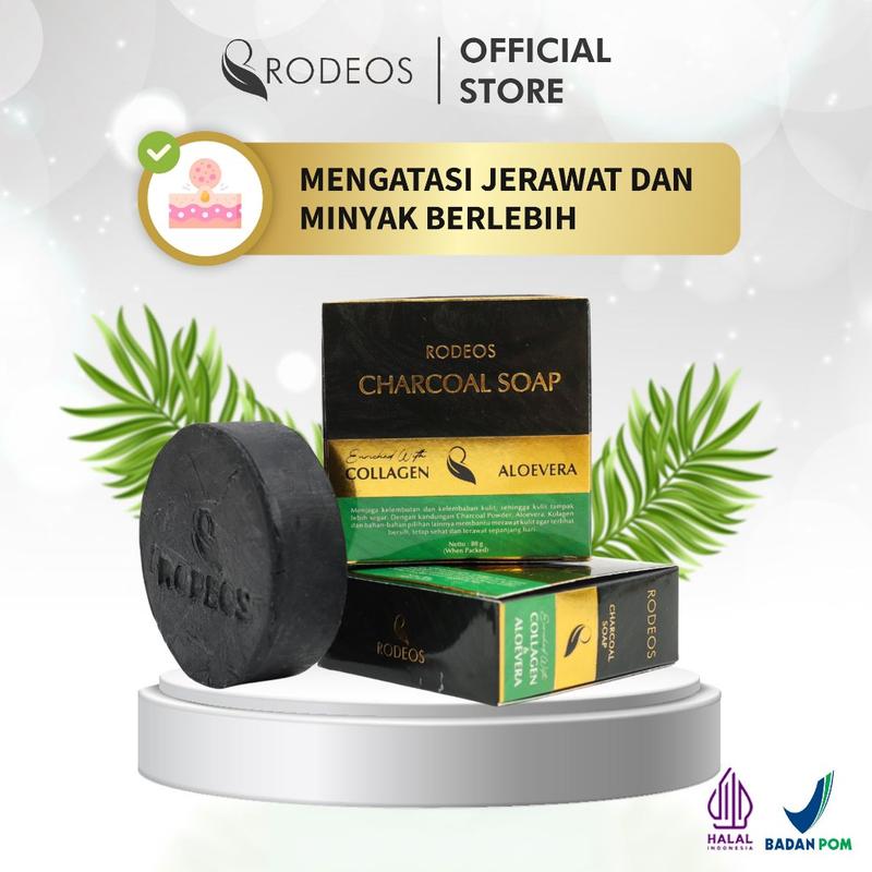 RODEOS Charcoal Soap 80gr - Sabun Wajah Pria Penghilang Jerawat , Minyak Berlebih, Kusam & Komedo 2