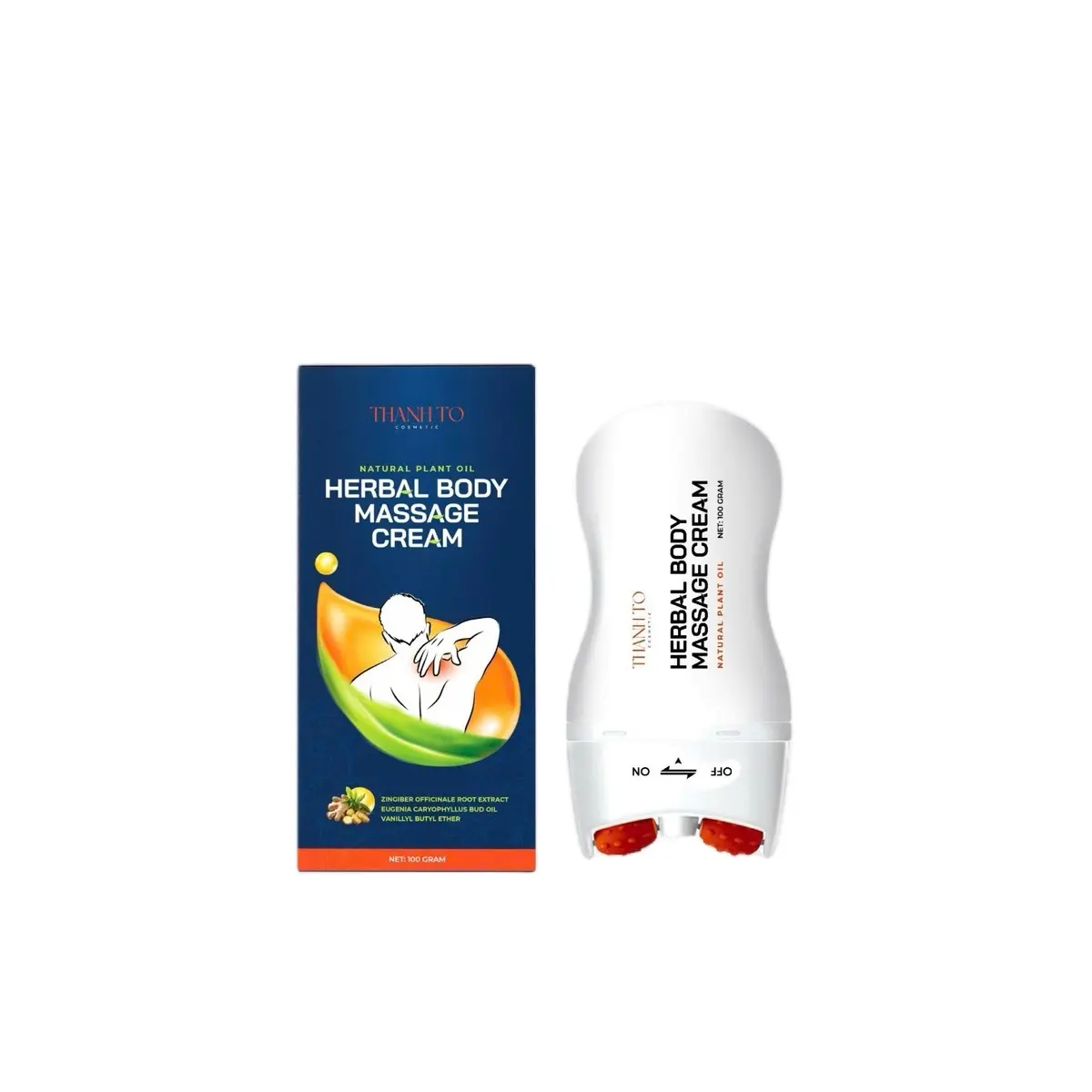 THANH LĂN Massage Herbal CỔ VAI GÁY(Hỗ trợ giảm nhức mỏi ) đầu cao su thanh lăn cạo gió cổ vai gáy  con lăn  cao  gừng