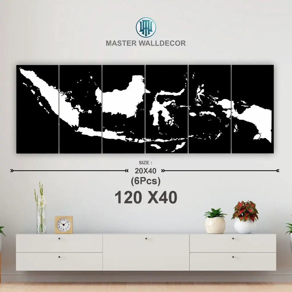 MASTER - Peta Indonesia [ 120x40cm ]  Walldecor Premium Untuk Kelas Dan Kantor Ukuran Besar Hiasan