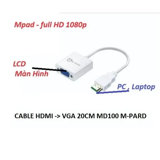 Cáp chuyển đổi tín hiệu HDMI ra VGA cho Tivi Máy chiếu, LCD