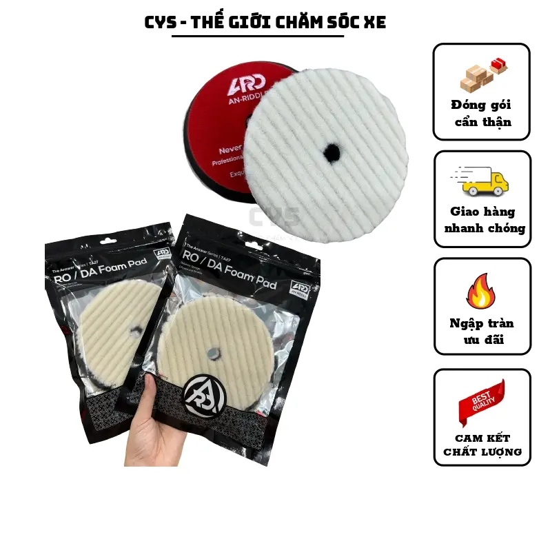 Phớt Lông Cừu Đánh Bóng Xóa Xước AN RIDDLE Cao Cấp 5 Inch polishing