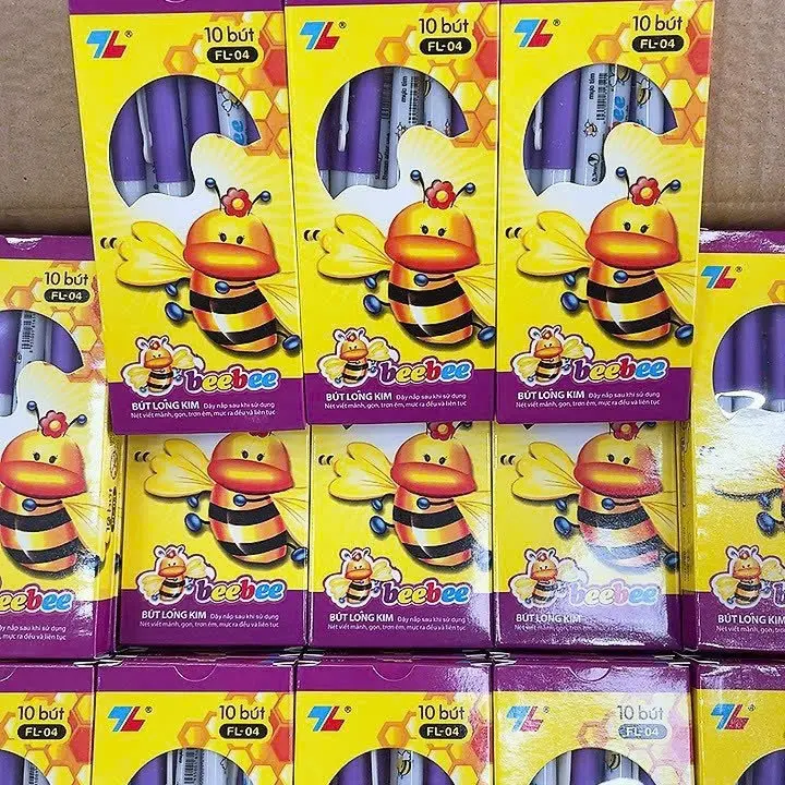 Hộp 10cái Bút bebe-bút dạ kim màu tím