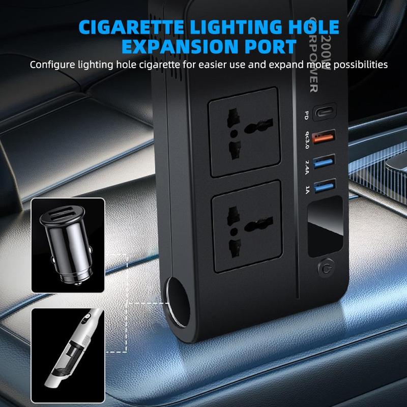 Product Introduction of 200W Car Power Inverter, Car Power Inverter with Multi Ports Charger, Portable Compact Inverter Socket Charger 6
