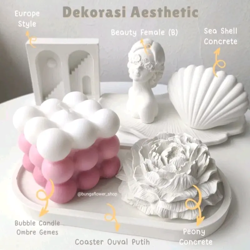 Props Dekorasi Rumah Aesthetic / Hiasan Pajangan Minimalis Putih / Properti Fotografi Souvenir Gift Hadiah Kado Murah 0