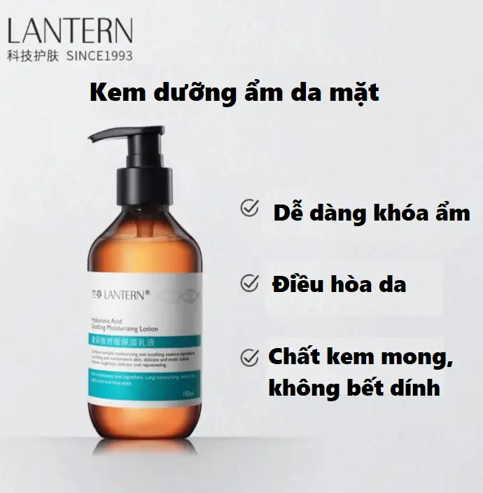 Kem dưỡng ẩm LANTERN cấp ẩm vượt trội Axit hyaluronic