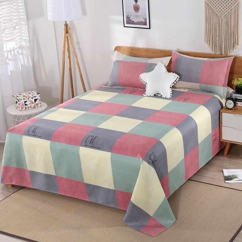 Product Introduction of [Diagonal] Clearance Bed Sheet Single Piece 100% Skin-Friendly Double Single Kang Sheet All-Season Universal Student Dormitory Pillowcase 9