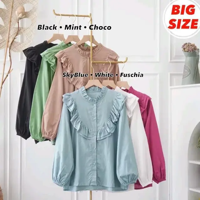 FELIA ATASAN WANITA/OUTFIT WANITA VIRAL/AMELIA BLOUSE Casual Katun Panjang 3