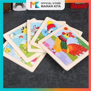 MK125 PUZZLE KAYU MINI ANAK 9 KEPING/ MAINAN EDUKASI WOODEN PUZZLE 9 PCS GAME Toys