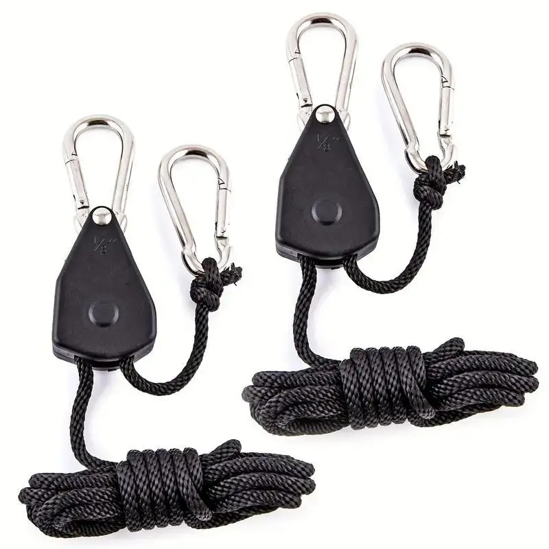 Camping Wind Rope Pulley Tie Downs with Carabiners, 4 Counts Durable Nylon Rope, Ideal for Securing Tents, Canopies & Tarps 8