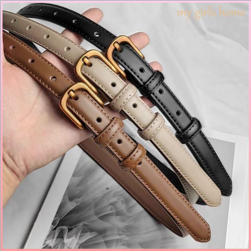 Thắt Lưng Da Thật, Thời Trang Hàn Quốc, Phong Cách Cổ Điển, Khóa Vàng, Bọc Toàn Bộ Da, Unisex, Phụ Kiện Thời Trang, Được Vận Chuyển Từ Bangkok