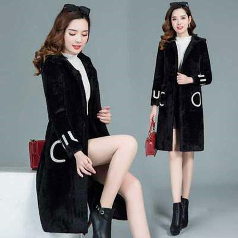 Áo Hoodie Dài Tay Phong Cách Hàn Quốc, Cho Mùa Thu / Đông Của Mẹ, Áo Khoác Lông Cừu Giả, Cỡ Trung Bình Đến Dài, Áo Cardigan In Hình Thời Trang, Áo Khoác Lớn 8
