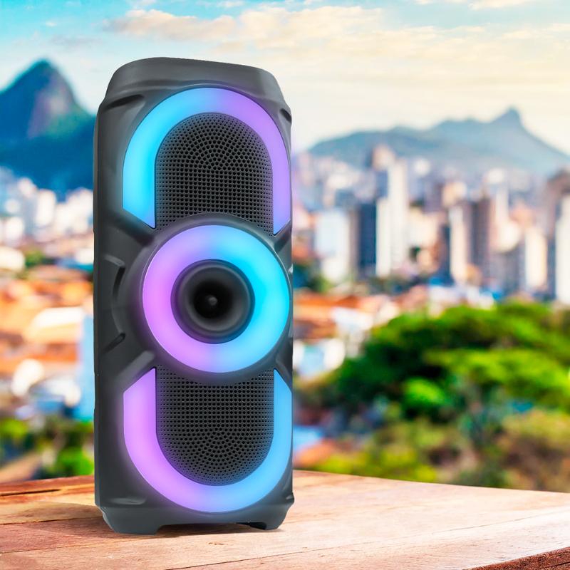 Caixa de som Bluetooth Com Led RGB Portátil FM USB TWS 30W