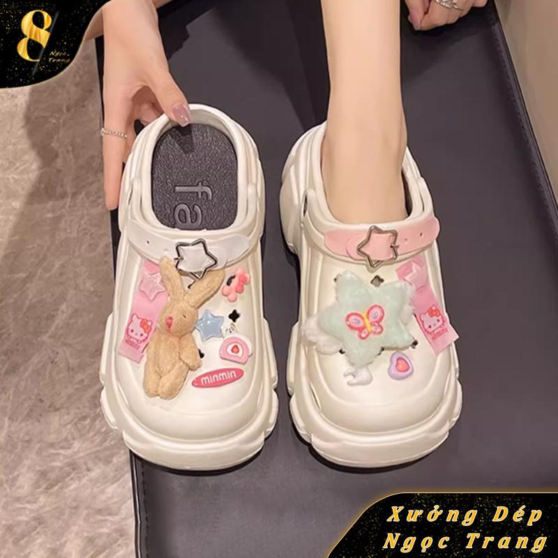 Dép nữ hình thỏ lông dễ thương cao 5cm thoáng khí dễ phối đồ êm mềm k đau nhức chán thích hợp 2025