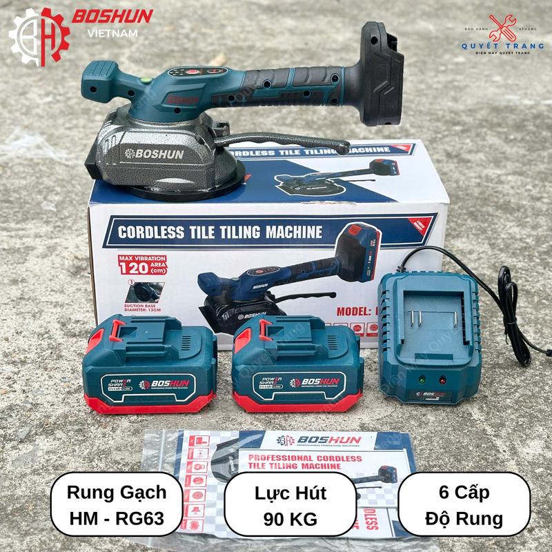 Máy Ốp Lát Gạch Boshun HM - RG63 Siêu Khỏe - Máy Lát Gạch Men - Lực Hút 90KG - Đầm Rung Hút Gạch Bảo Hành 6 Tháng